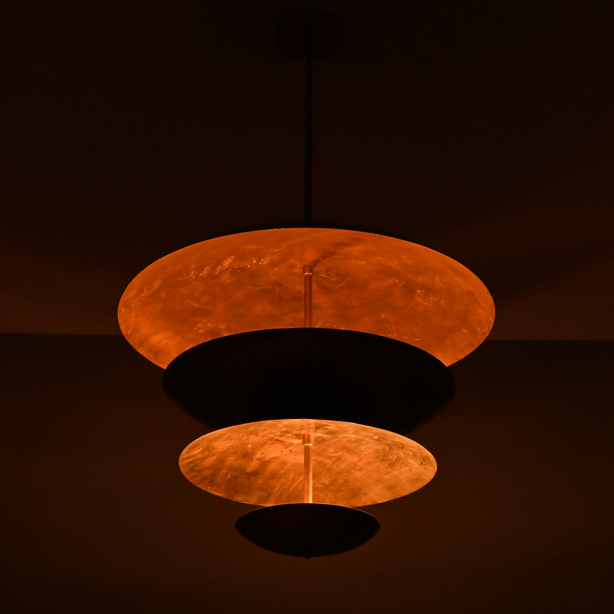 Modern Mid-Century Pendant Light | Custom Brass Chandelier | Handmade Dome Ceiling Light Fixture Adjustable Size & Finish | Patina Copper Lighting - 32378