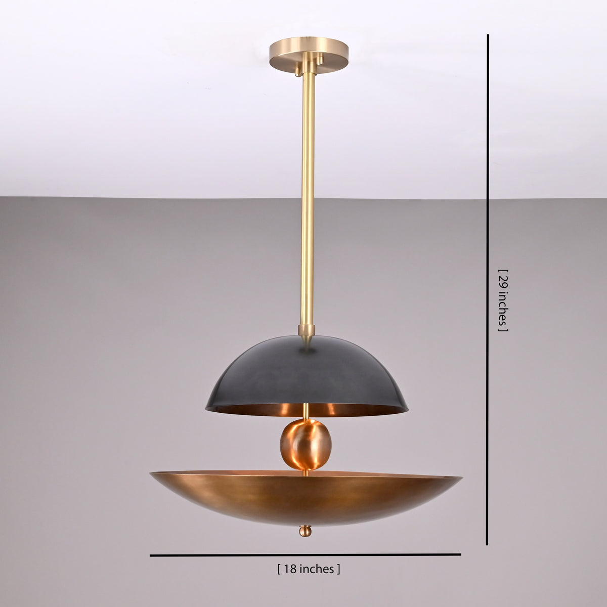 Modern Brass & Copper Pendant Chandelier | Customizable Designer Ceiling Light Fixture - 32379