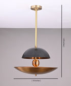 5 Lights Raw Brass Sunrise Pendant Ceiling Light Disc Chandelier 18