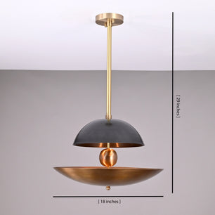 5 Lights Raw Brass Sunrise Pendant Ceiling Light Disc Chandelier 18