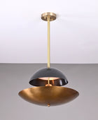 5 Lights Raw Brass Sunrise Pendant Ceiling Light Disc Chandelier 18