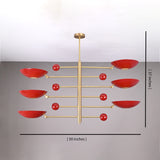 Mid-Century Modern Brass Chandelier | Custom Color Options 50” x 37” | Ceiling Uplight Fixture - 32380