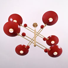 Industrial Brass Made, 6 Lights Large Brass Pendant Light Orbital Lamp Mid Century Modern Chandelier Ceiling Light 50