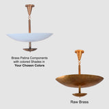 Elegant Custom Brass & Glass Chandelier | Mid Century Modern Pendant Light | Uplifting Ceiling Light Fixture | Handmade Lighting |  - 32381