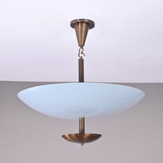 Industrial Brass Made, 6 Light Elegant Ceiling Flush Mount Pendant Mid Century Modern Raw Brass Finish Disc Chandelier Lamp Fixture, No Shadow, Ambient, no-Glare
