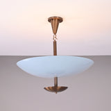 Elegant Custom Brass & Glass Chandelier | Mid Century Modern Pendant Light | Uplifting Ceiling Light Fixture | Handmade Lighting |  - 32381