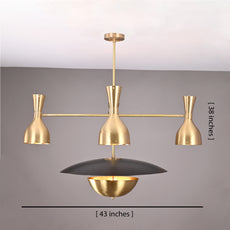 Industrial Brass Made, 12 Lights Gorgeous Brass Crown Ceiling Light, Pure Brass Mid-Century Modern Pendant lamp 43 Inches Wide Crown Chandelier, Heavy Duty Fixture