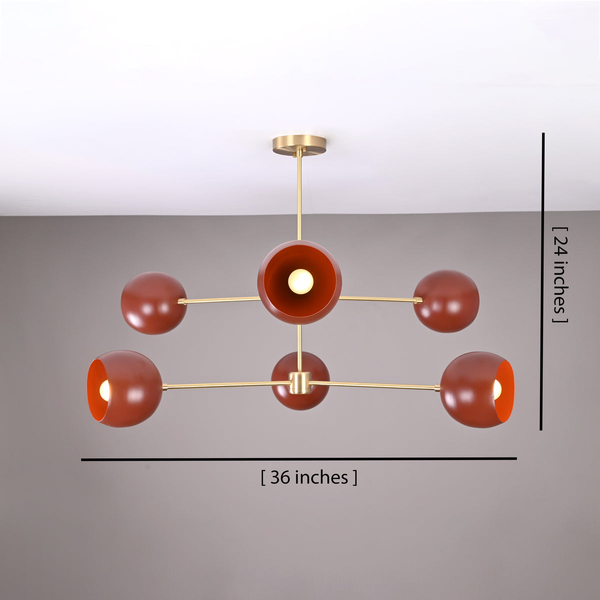 Modern Mid-Century Sputnik Chandelier – Custom Brass Light Fixture - 32384