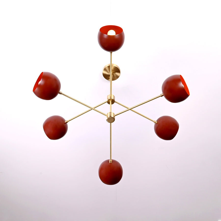 Modern Mid-Century Sputnik Chandelier – Custom Brass Light Fixture - 32384