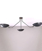 3 Arms 3 Lights Elegant Raw Brass Pendant Ceiling Light Blackened Brass Finish by Brass Leaf Studio 32385