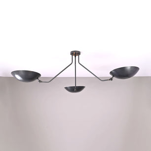 3 Arms 3 Lights Elegant Raw Brass Pendant Ceiling Light Blackened Brass Finish by Brass Leaf Studio 32385