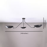 Havana Discus  - Flush Mount Uplifting Brass Chandelier - 3 Lights - 32385