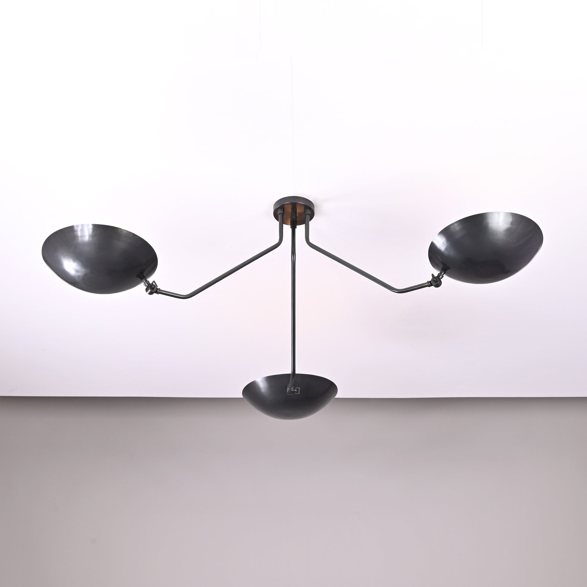 3 Arms 3 Lights Elegant Raw Brass Pendant Ceiling Light Blackened Brass Finish by Brass Leaf Studio 32385