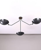 3 Arms 3 Lights Elegant Raw Brass Pendant Ceiling Light Blackened Brass Finish by Brass Leaf Studio 32385