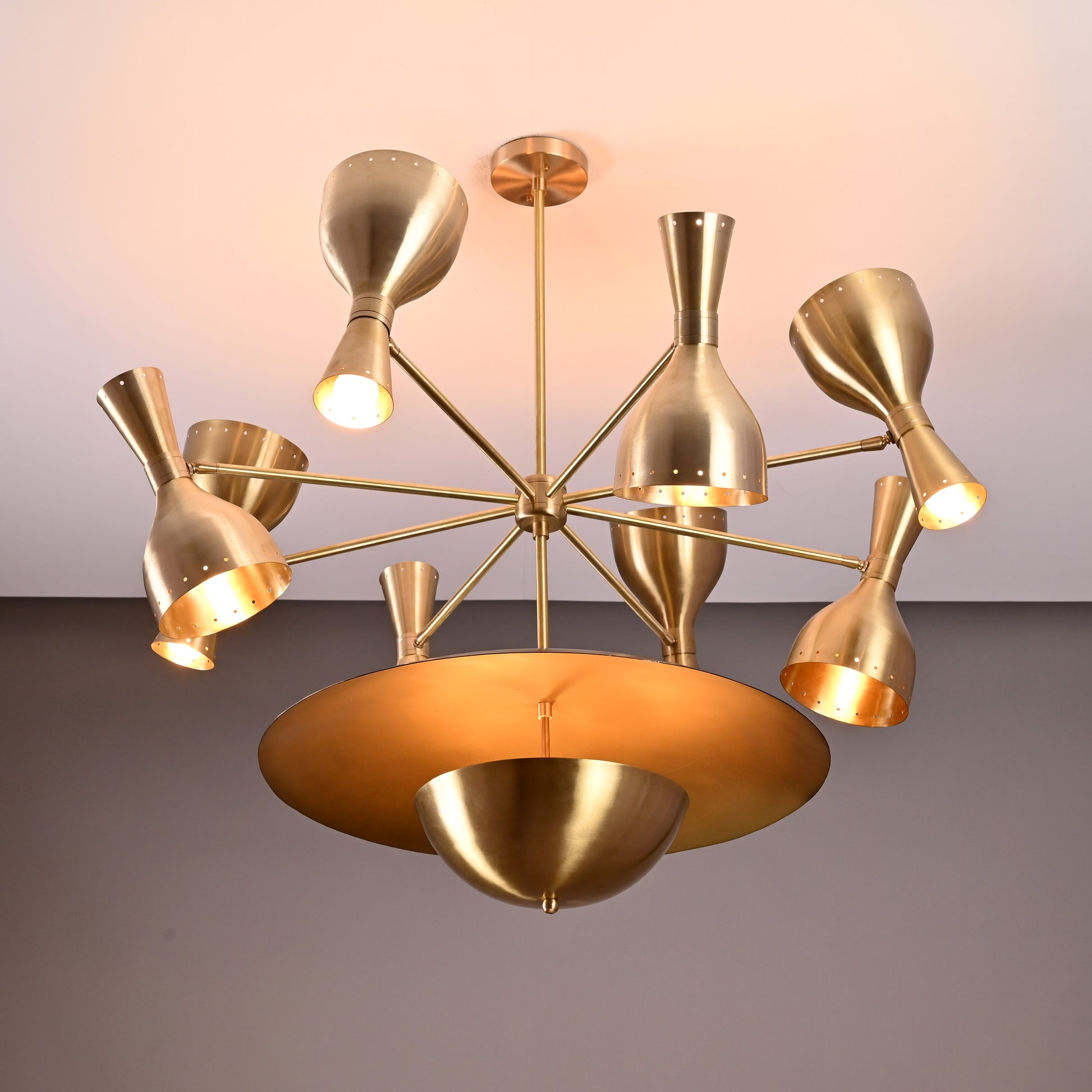 19 Lights Gorgeous Brass Pendant Ceiling Light Brushed Brass Finish 41 Inches Wide by Brass Leaf Studio 32388