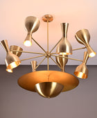 19 Lights Gorgeous Brass Pendant Ceiling Light Brushed Brass Finish 41 Inches Wide by Brass Leaf Studio 32388