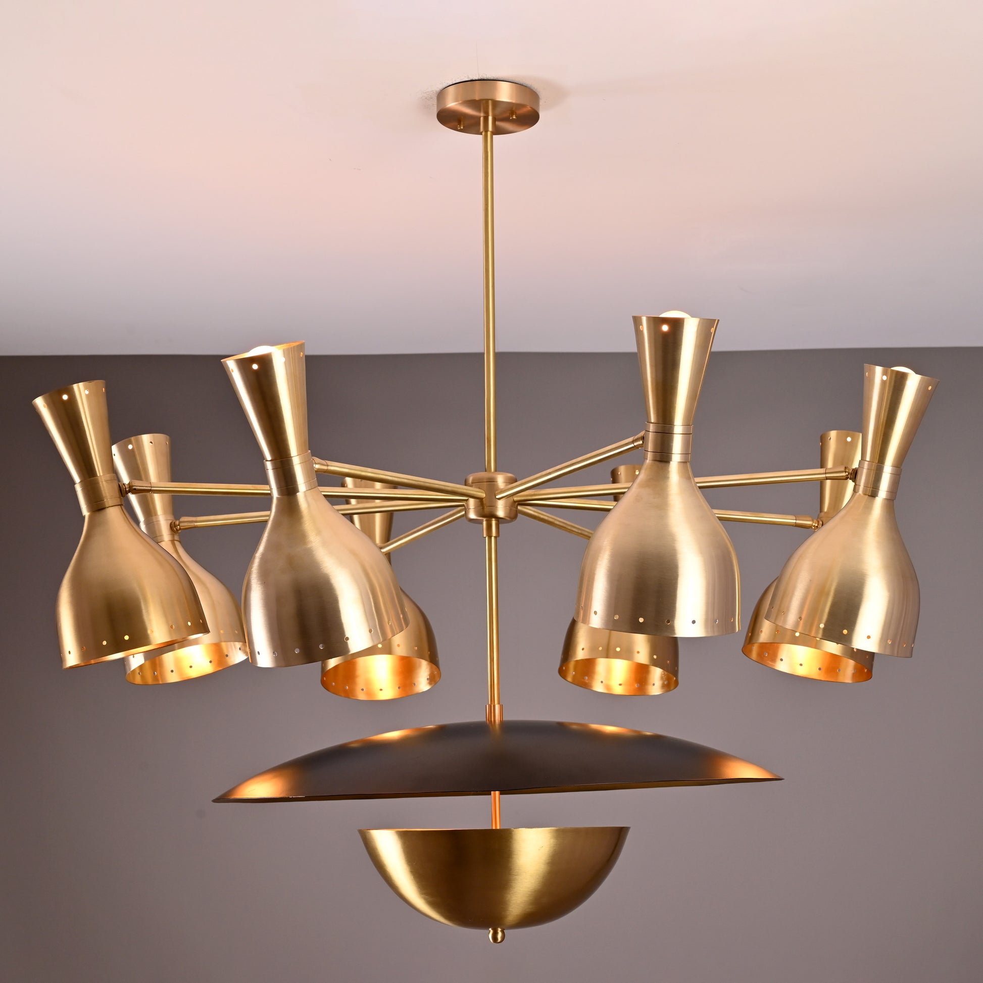 19 Lights Gorgeous Brass Pendant Ceiling Light Brushed Brass Finish 41 Inches Wide by Brass Leaf Studio 32388