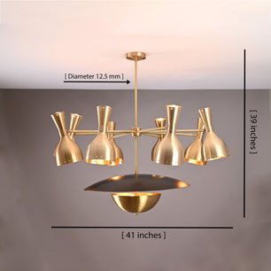 19 Lights Gorgeous Brass Pendant Ceiling Light Brushed Brass Finish 41 Inches Wide by Brass Leaf Studio 32388