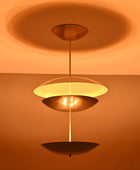 6 Lights Brass Disc Fountain Ceiling Pendant Lamp Raw Brass Finish Uplifting Light by Brass Leaf Studio 32392