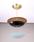 6 Lights Brass Disc Fountain Ceiling Pendant Lamp Raw Brass Finish Uplifting Light by Brass Leaf Studio 32392