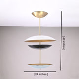 Three-Tier Dome Pendant Chandelier | 24" Wide | Customizable Modern Brass Ceiling Light | Handmade &  - 32393