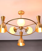 Modern Brass Pendant Light Art Deco Lamp Branch Staircase Chandelier Globe Chandelier Large 30