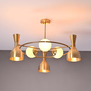 Modern Brass Pendant Light Art Deco Lamp Branch Staircase Chandelier Globe Chandelier Large 30