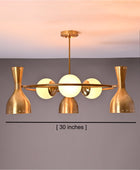 Modern Brass Pendant Light Art Deco Lamp Branch Staircase Chandelier Globe Chandelier Large 30