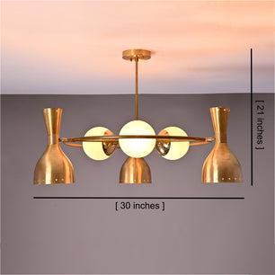 Modern Brass Pendant Light Art Deco Lamp Branch Staircase Chandelier Globe Chandelier Large 30