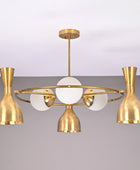 Modern Brass Pendant Light Art Deco Lamp Branch Staircase Chandelier Globe Chandelier Large 30