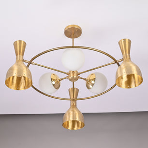 Modern Brass Pendant Light Art Deco Lamp Branch Staircase Chandelier Globe Chandelier Large 30