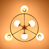 Diabolo Brass Chandelier | Two-Way Ceiling Light | Mid-Century Modern Pendant | Customizable Finish |  - 32395