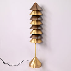Handcrafted Mid-Century Modern Brass Floor Lamp | Customizable Finish 40” Height - 32396