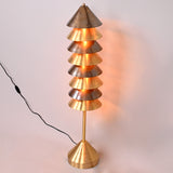 Handcrafted Mid-Century Modern Brass Floor Lamp | Customizable Finish 40” Height - 32396