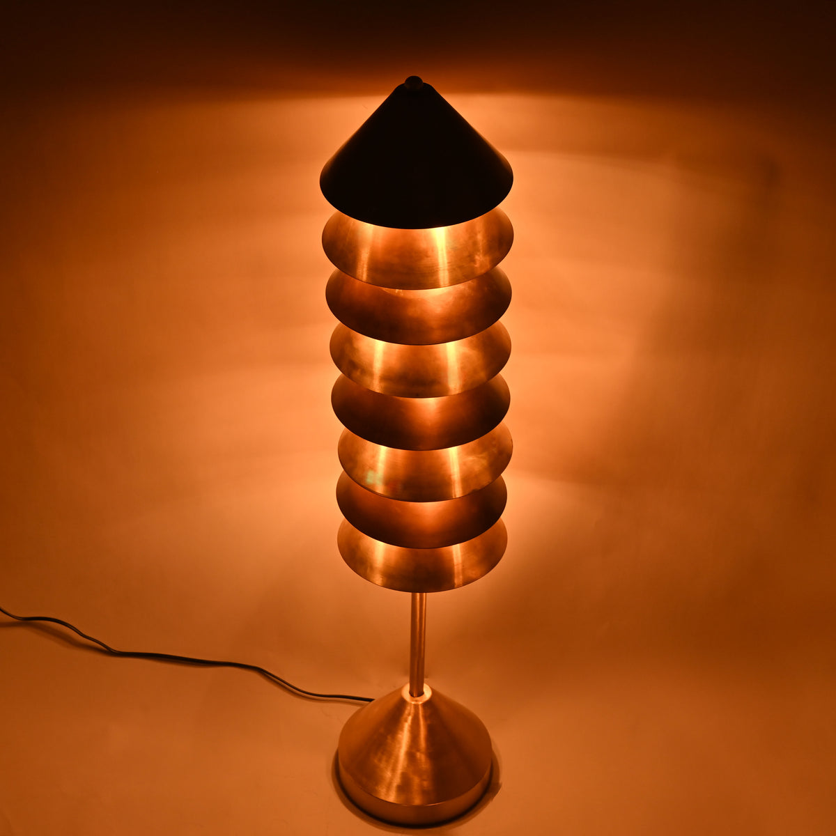 Handcrafted Mid-Century Modern Brass Floor Lamp | Customizable Finish 40” Height - 32396