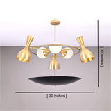 Prague Pivot - Diabolo Brass Chandelier - 14 Lights - 32397