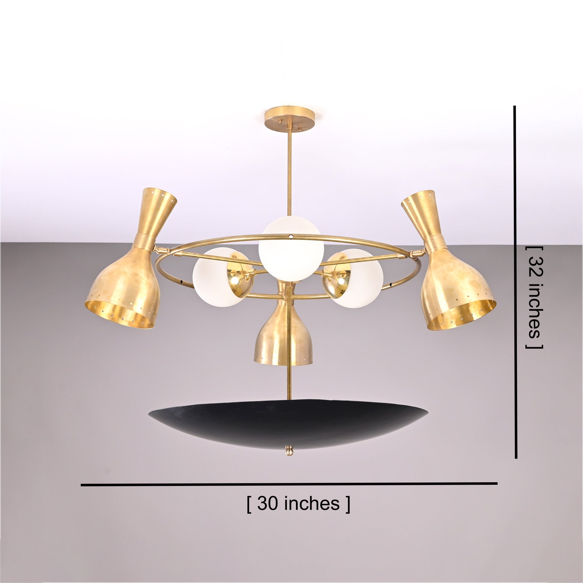 Modern Brass Pendant Light Art Deco Lamp Branch Staircase Chandelier Kitchen Island Light Hanging Lamp Luxury Globe Chandelier Large 30" wide - 32397