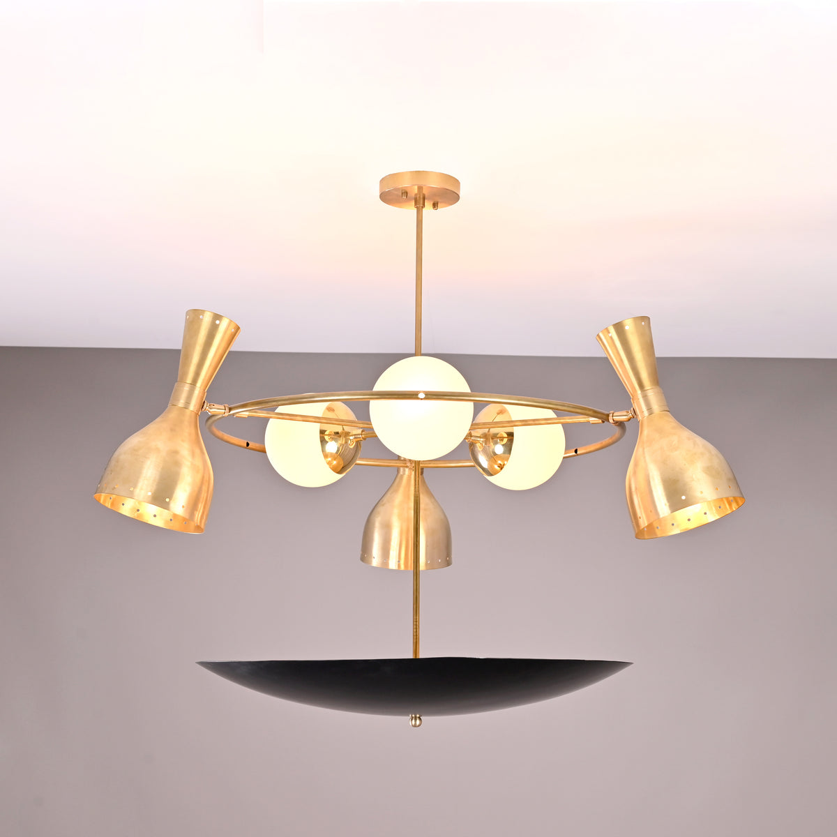 Prague Pivot - Diabolo Brass Chandelier - 14 Lights - 32397