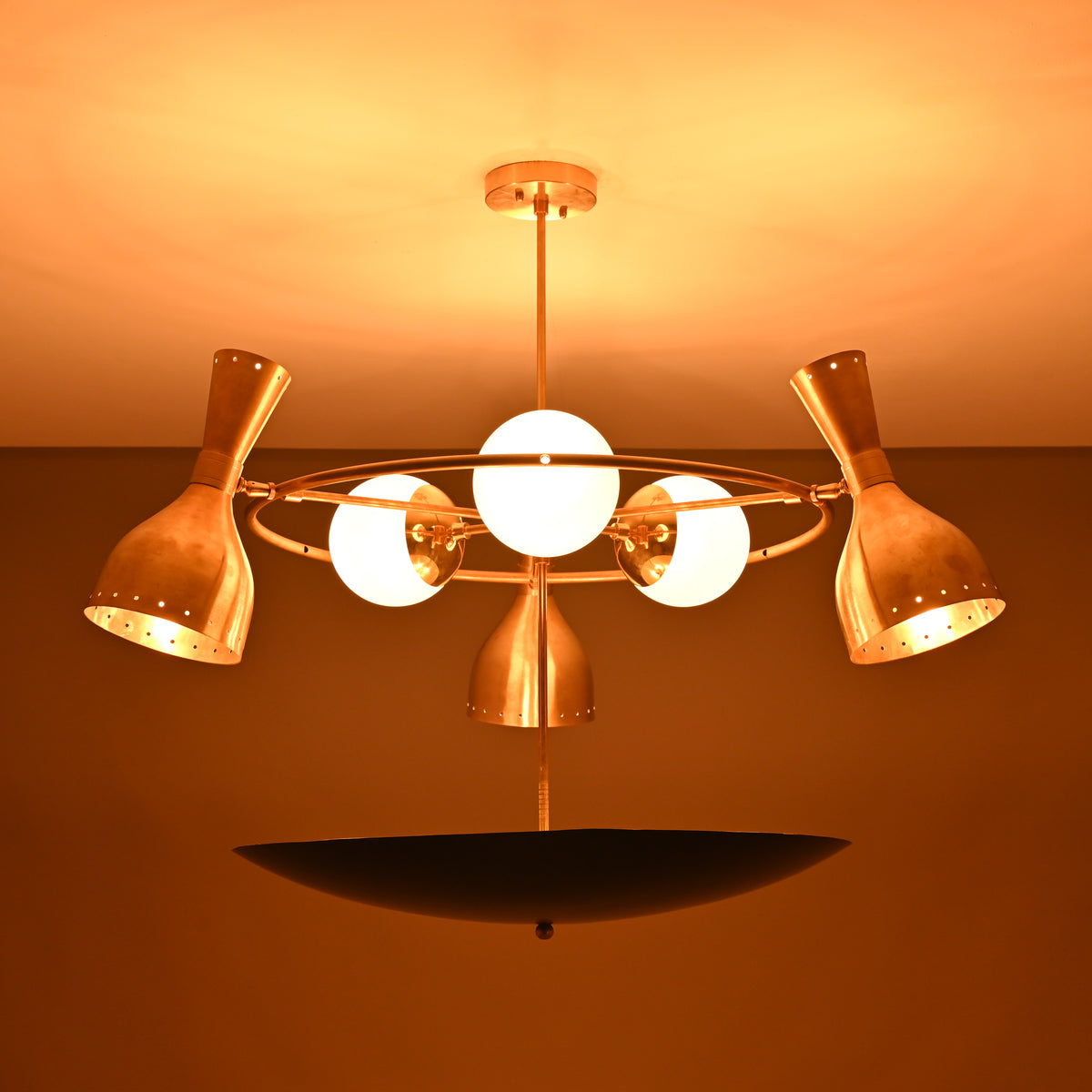 Prague Pivot - Diabolo Brass Chandelier - 14 Lights - 32397