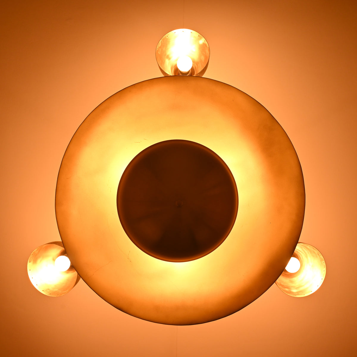 Mid-Century Modern Brass Chandelier – Customizable Ceiling Light Fixture - 32398