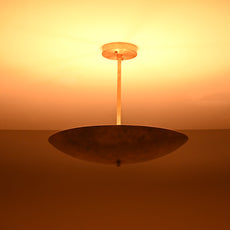 Six Lights Brass Disc Ceiling Pendant Light Raw Brass Finish by Brass Leaf Studio 32407