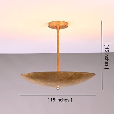 Etsy Listing: 18" Brass Uplight Pendant Lamp | Handcrafted Dome Ceiling Light with Custom Finish Options - 32407