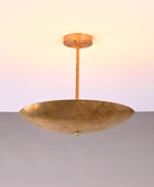 Six Lights Brass Disc Ceiling Pendant Light Raw Brass Finish by Brass Leaf Studio 32407