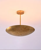 Six Lights Brass Disc Ceiling Pendant Light Raw Brass Finish by Brass Leaf Studio 32407