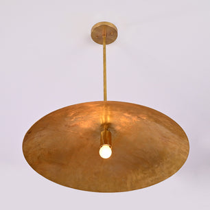 24 inches Brass Disc Pendant Ceiling Light Mid Century Style Raw Brass Lamp Fixture by Brass Leaf Studio 32408