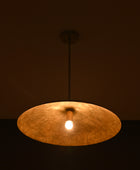 24 inches Brass Disc Pendant Ceiling Light Mid Century Style Raw Brass Lamp Fixture by Brass Leaf Studio 32408