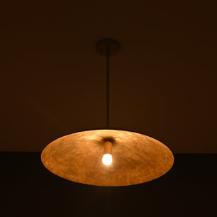 24 inches Brass Disc Pendant Ceiling Light Mid Century Style Raw Brass Lamp Fixture by Brass Leaf Studio 32408