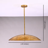 Etsy Listing: 24” Brass Dome Pendant Light | Handcrafted Minimalist Hanging Ceiling Lamp - 32408