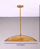 24 inches Brass Disc Pendant Ceiling Light Mid Century Style Raw Brass Lamp Fixture by Brass Leaf Studio 32408