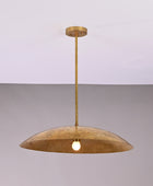 24 inches Brass Disc Pendant Ceiling Light Mid Century Style Raw Brass Lamp Fixture by Brass Leaf Studio 32408